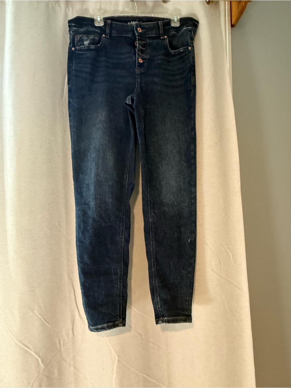 Hollister Women's Skinny Dark Blue Button-Fly Jeans